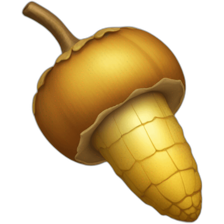 single golden acorn emoji