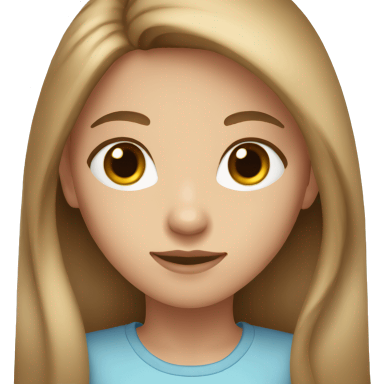 girl with long light brown hair and grey-blue eyes emoji