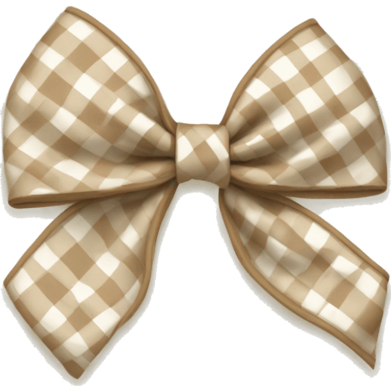 Beige gingham bow emoji