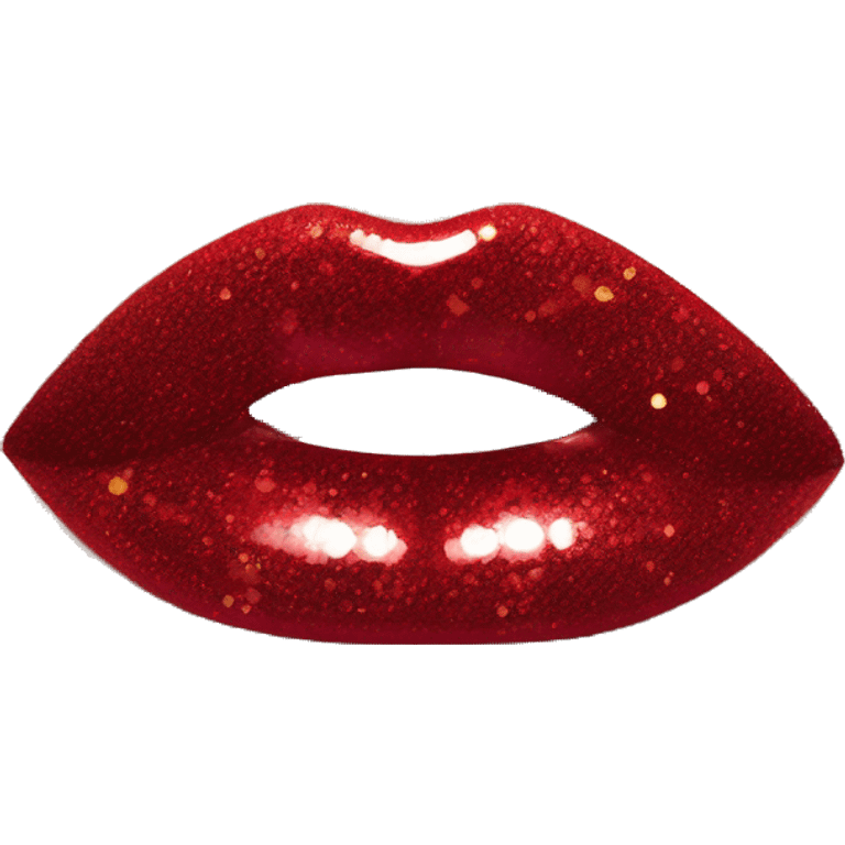 Red ombre lip gloss with a lot of glitter emoji