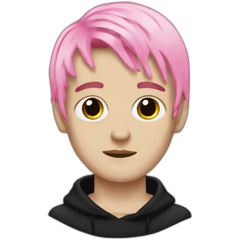 lil peep with half black and half pink hairs emoji