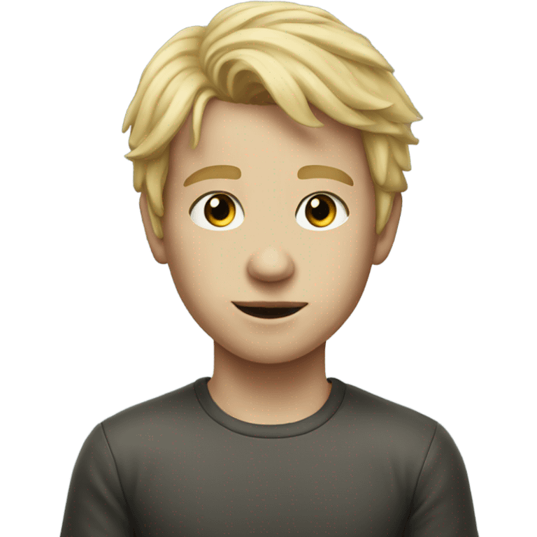 realistic portrait of blonde-haired boy emoji