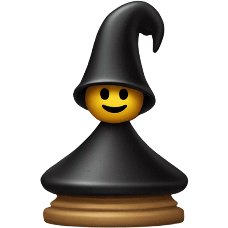 a minimalist black chess pawn with a wizard hat emoji