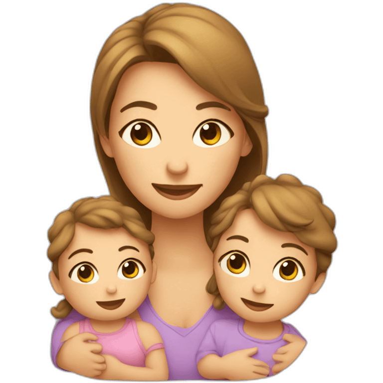 a mom and 3 babies emoji