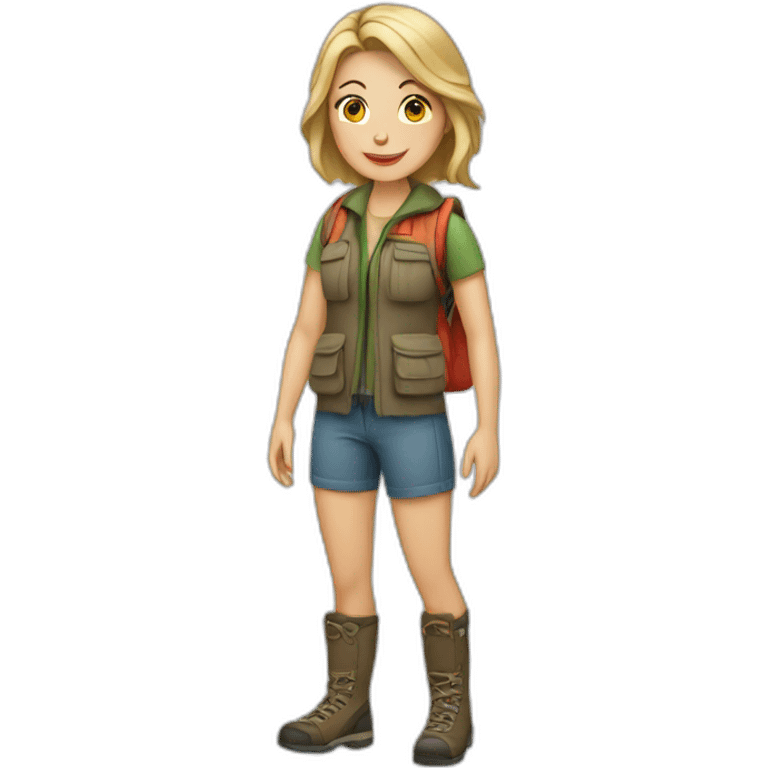 caucasian female camper emoji