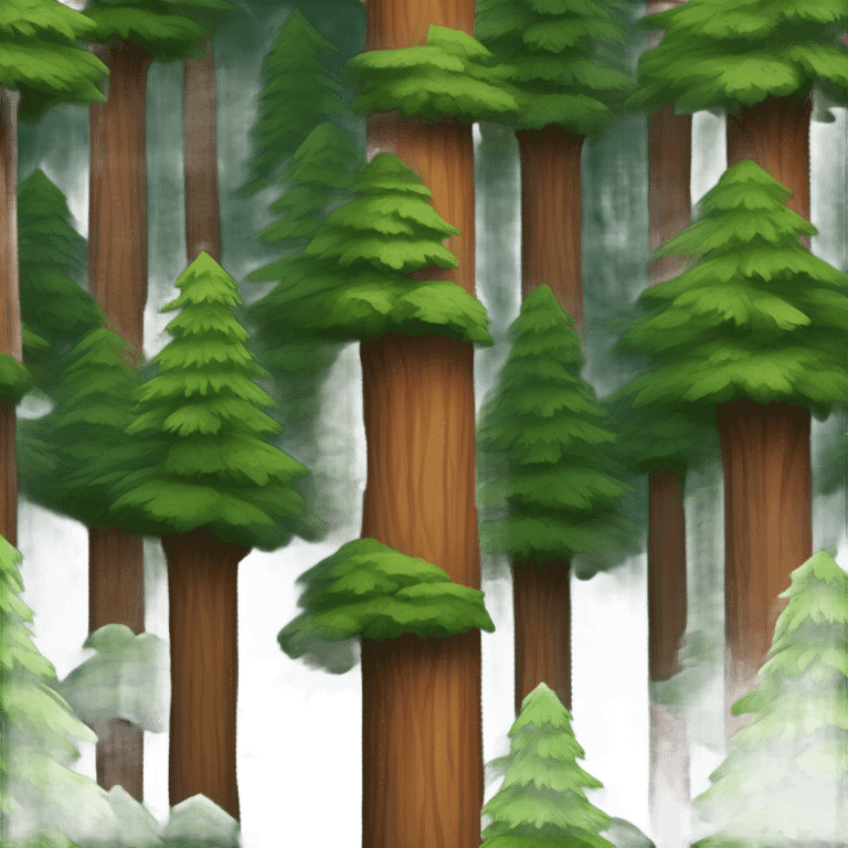 Many Redwood fir trees forest emoji