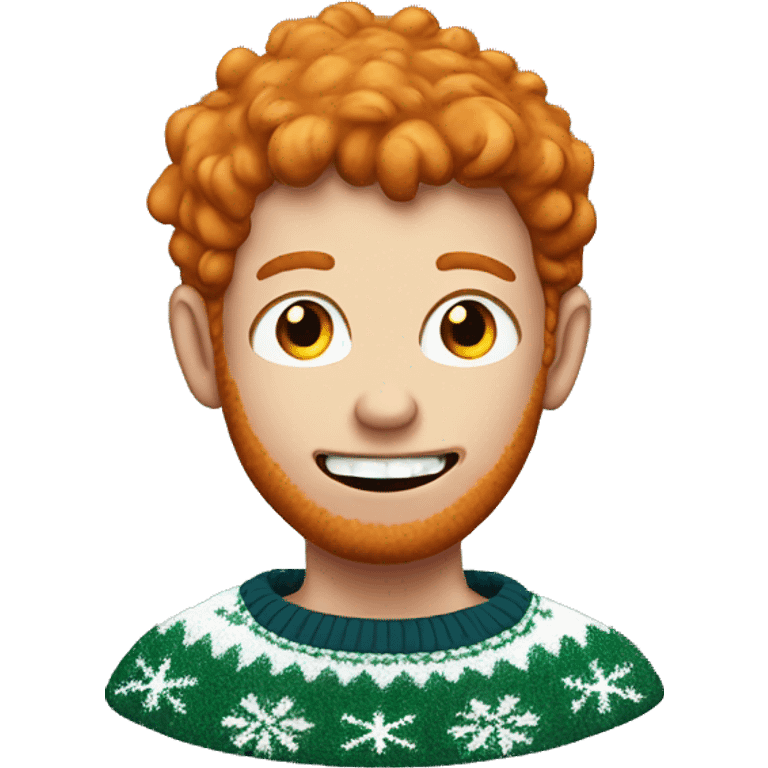 An ugly ginger teen with a dirty Christmas jumper emoji