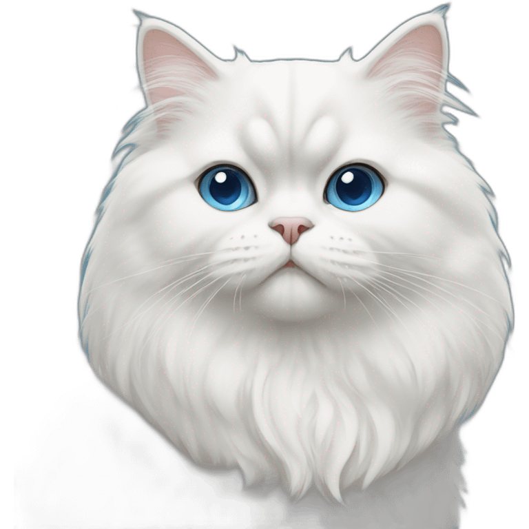 white persian cat with blue eyes emoji