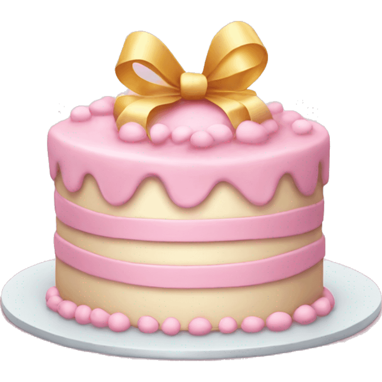 birthday cake in light pink bow emoji