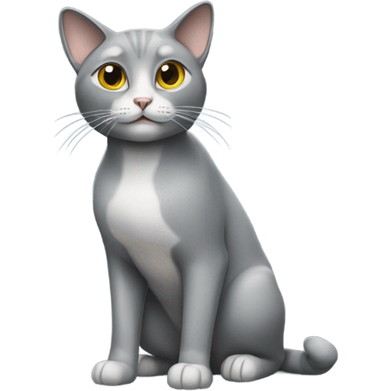 Grey cat standing emoji