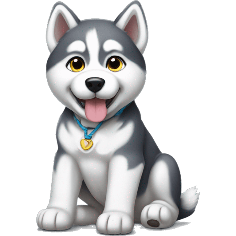 Husky puppy sitting  emoji