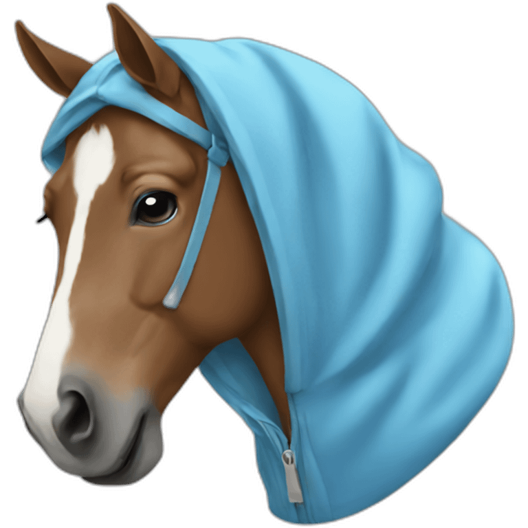 horse wearing blue hoodie emoji