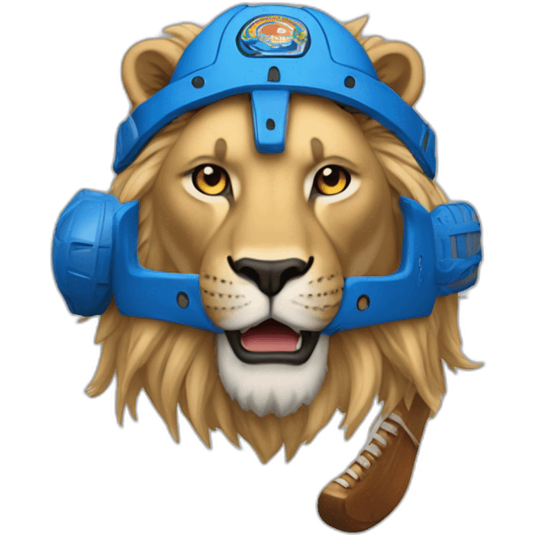 Un hockeyeur avec un tête de lion  emoji