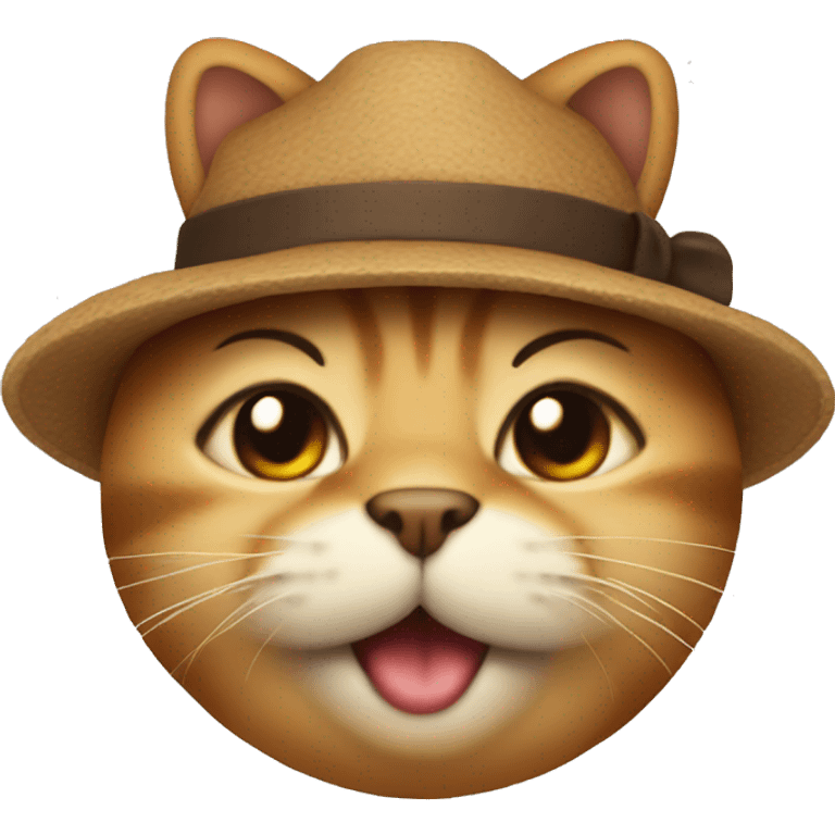 cat face with a teddy bear hat emoji