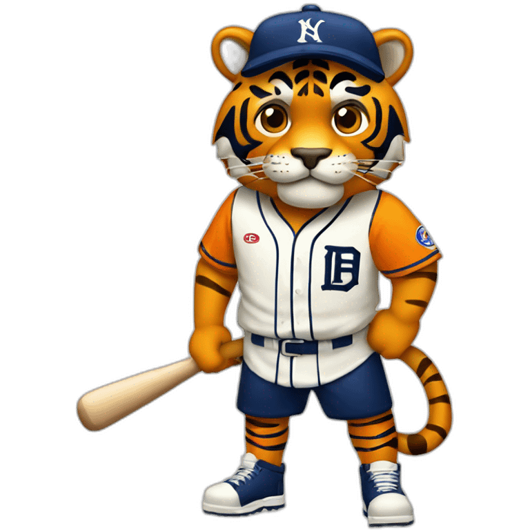 Tigre con camiseta de beisbol emoji