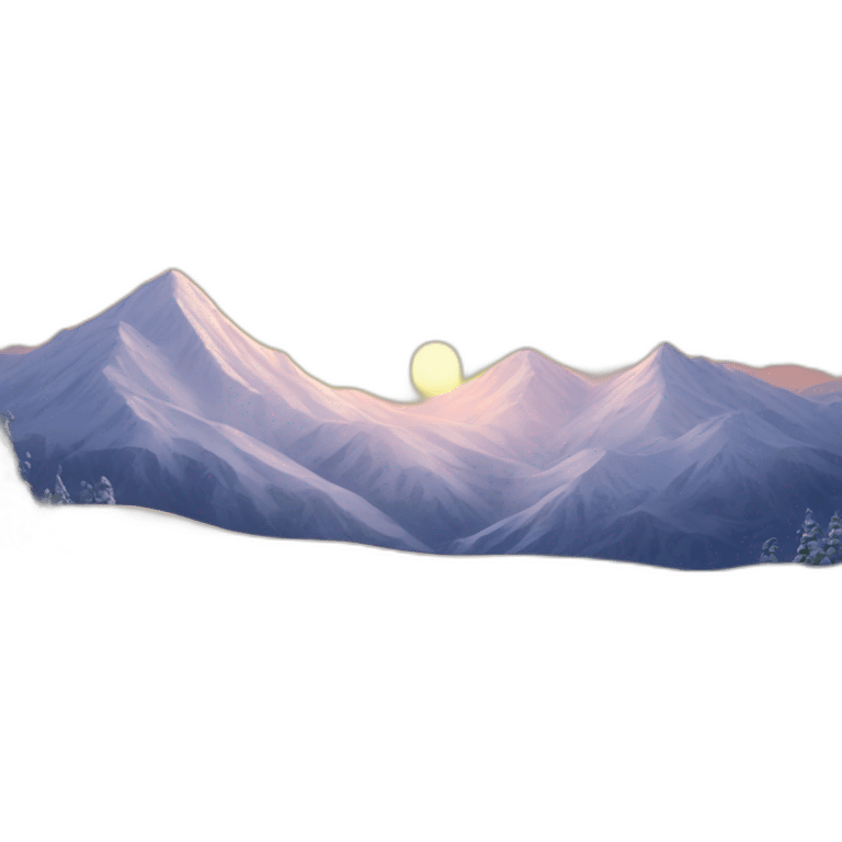 Sunrise on mountain with snow emoji