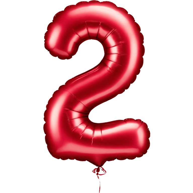 Number 2 birthday balloon in red emoji