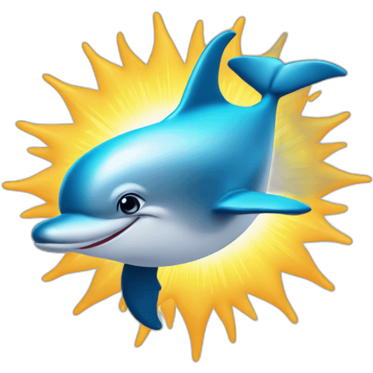 Dolphin with sun emoji