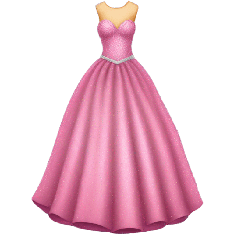 Pink ball gown with glitter emoji