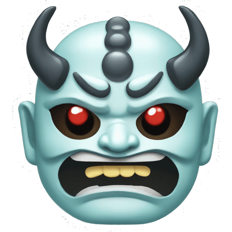 japanese oni mask with water drops emoji