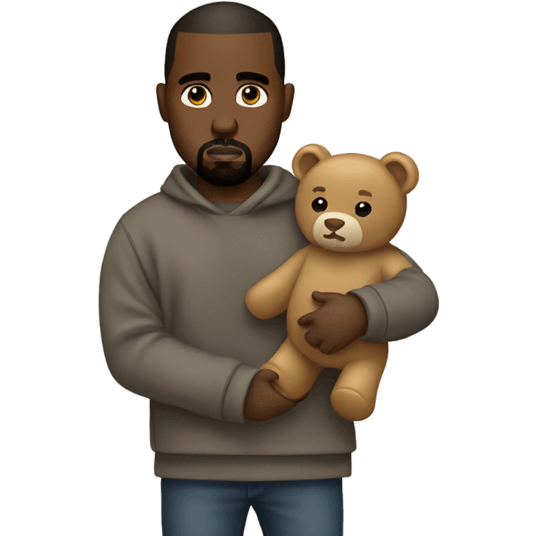 Kanye West holding a teddy bear emoji