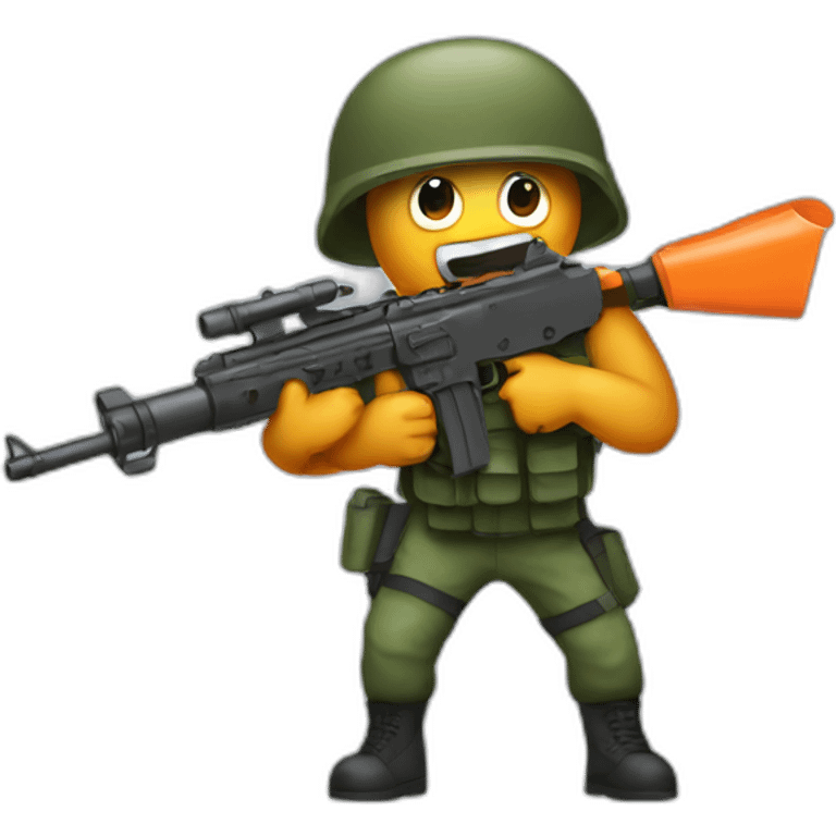 military with carrot as a gun emoji