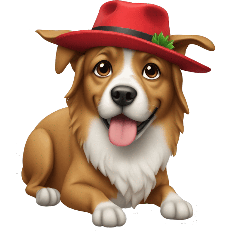 Dog with sante hat emoji