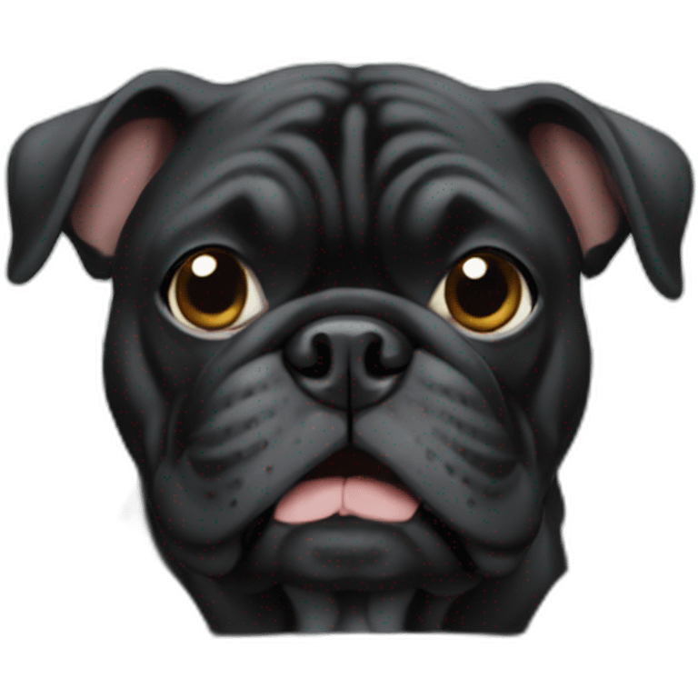 Black bulldog in car  emoji