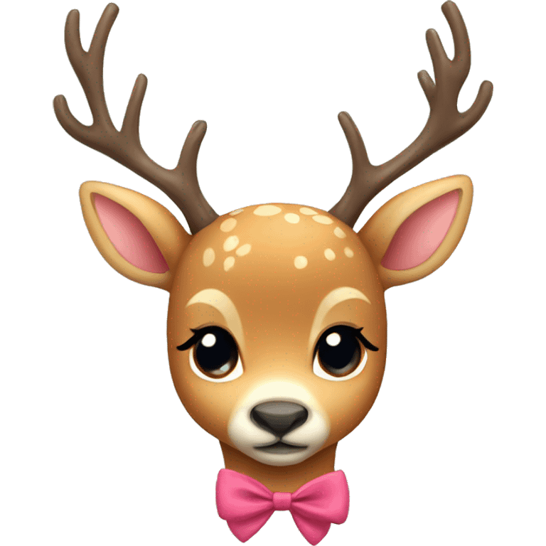 Cute deer with a bow emoji