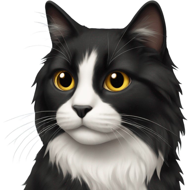 Black long haired cat emoji