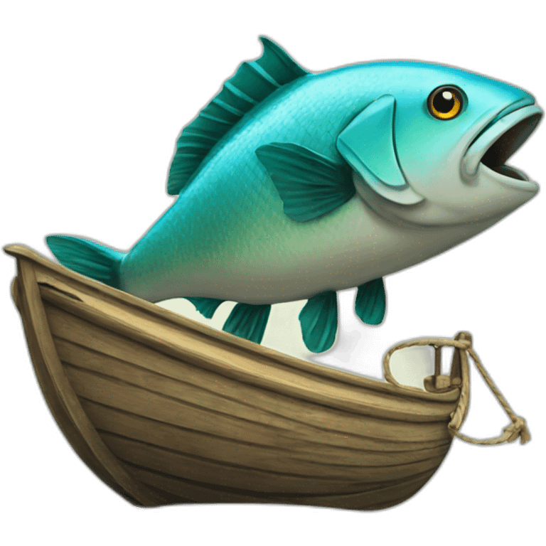 fish on a boat emoji