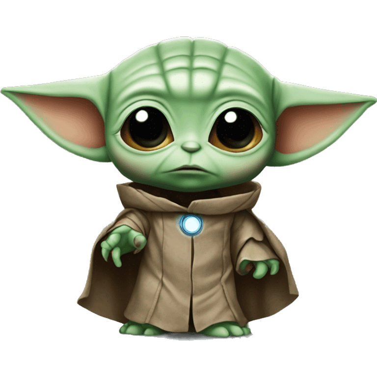 Baby yoda as iron man emoji