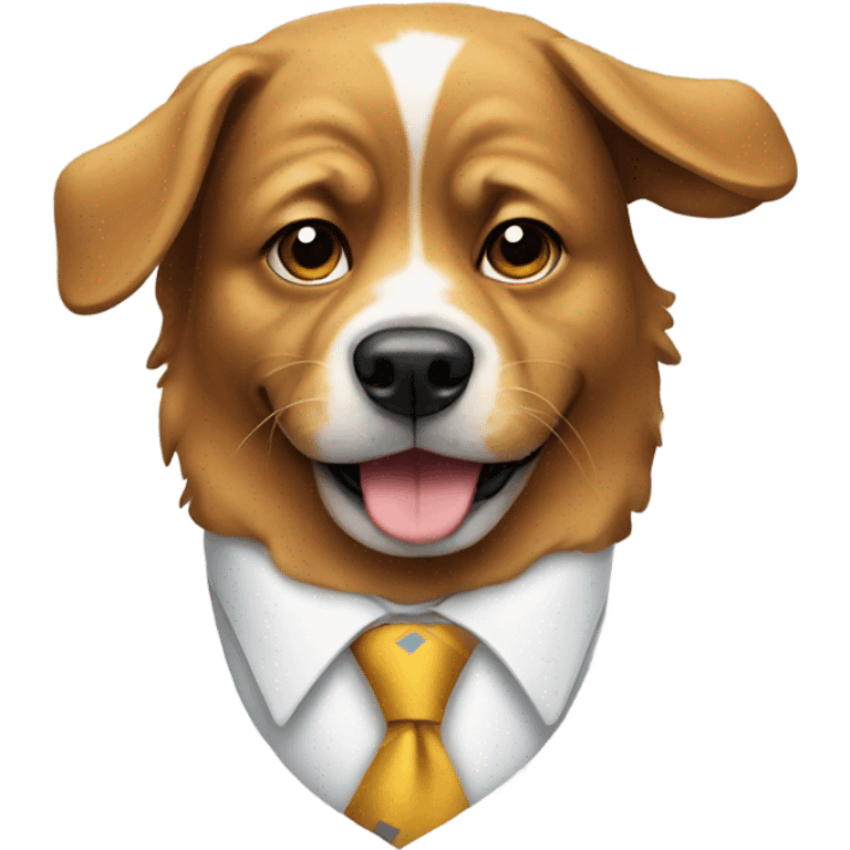 Dog with a tie emoji