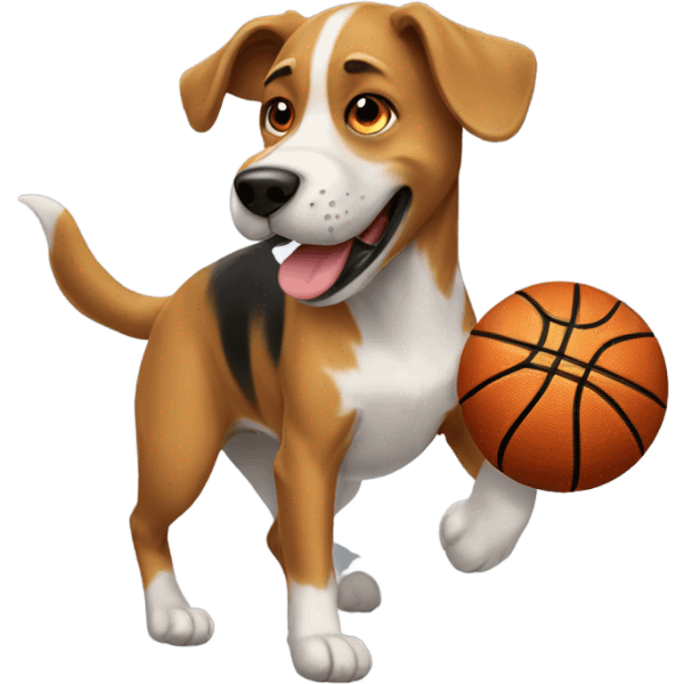 Dog playing basketball  emoji