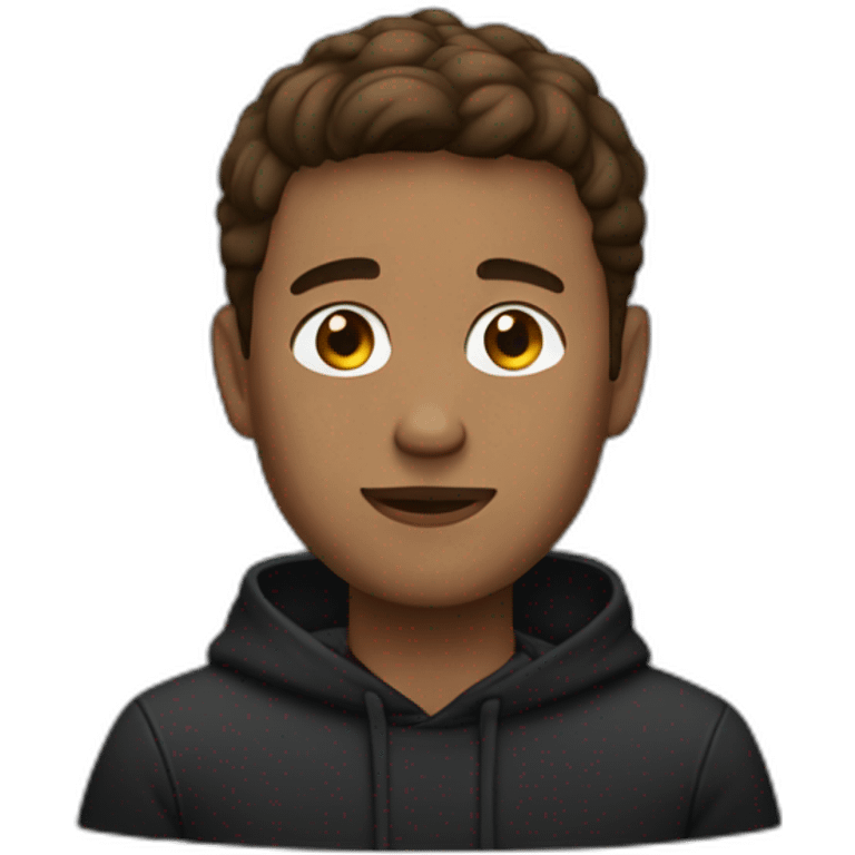 guy with black hoodie 20 years with short brown hair emoji