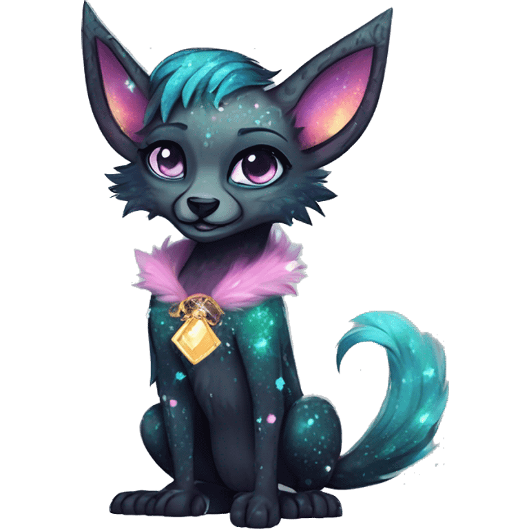 Cool cute Kawaii edgy fantasy animal sparkle fursona Fionbri creature by griffsnuff & LiLaiRa & Falvie full body emoji