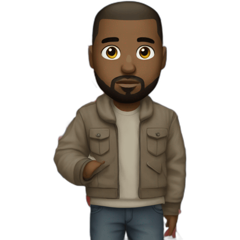 Kanye West with the Quebec Flag in hand emoji