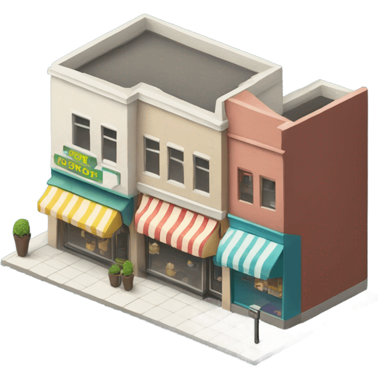 isometric row of shops emoji