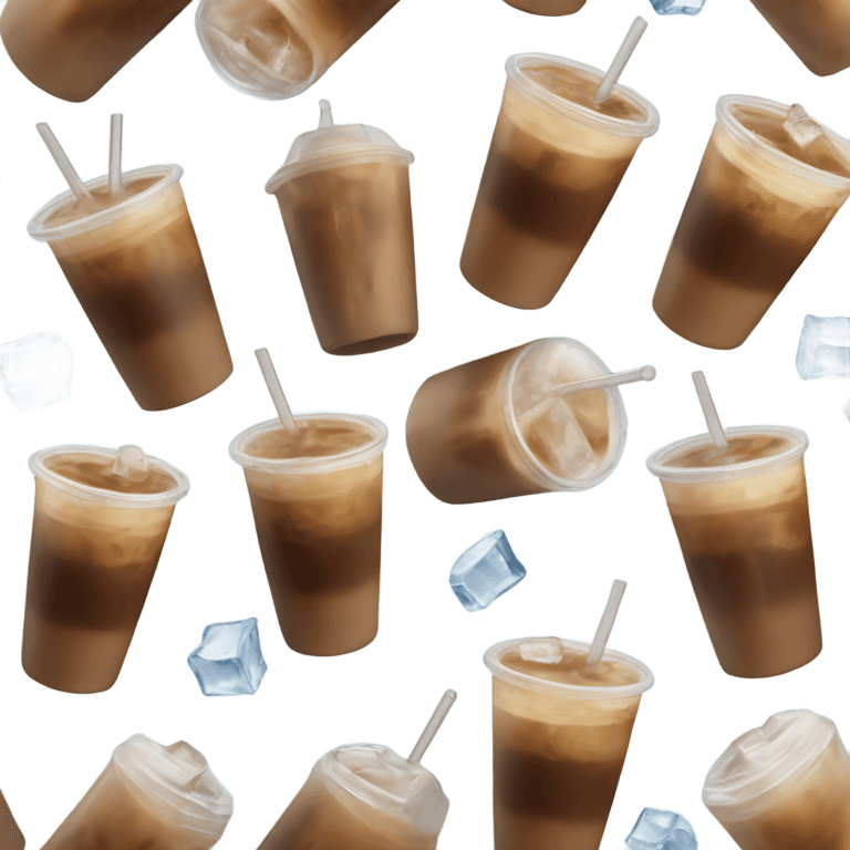 Starbuck ice coffee with ice cubes emoji