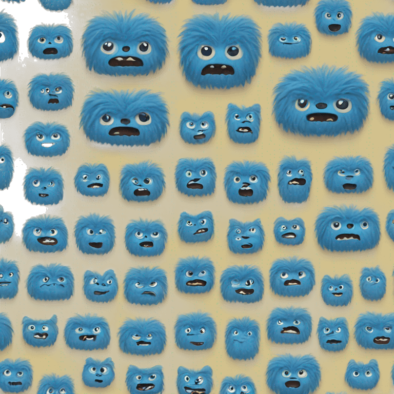 hairy blue monster emoji