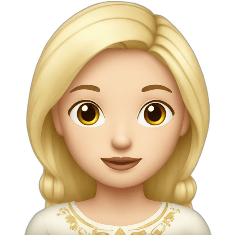 Russian girl blond traditionnal emoji