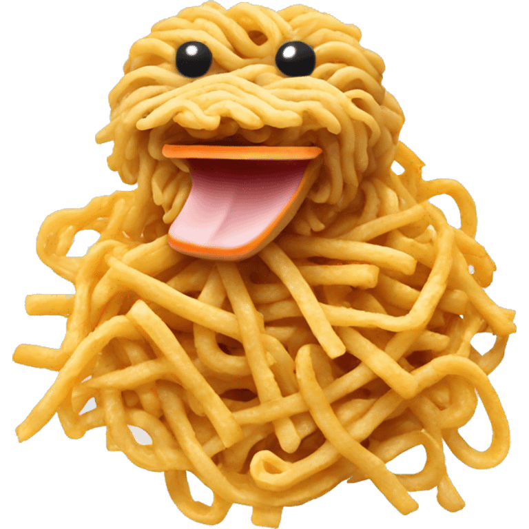 Fried noodles with duck  emoji