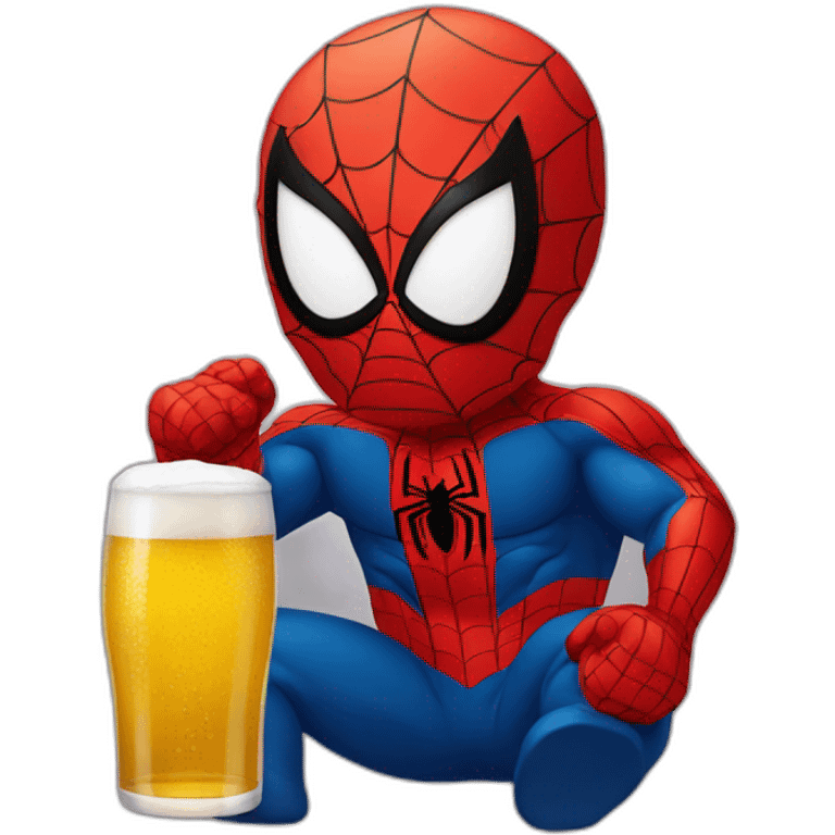 Spiderman, qui boit la bière emoji