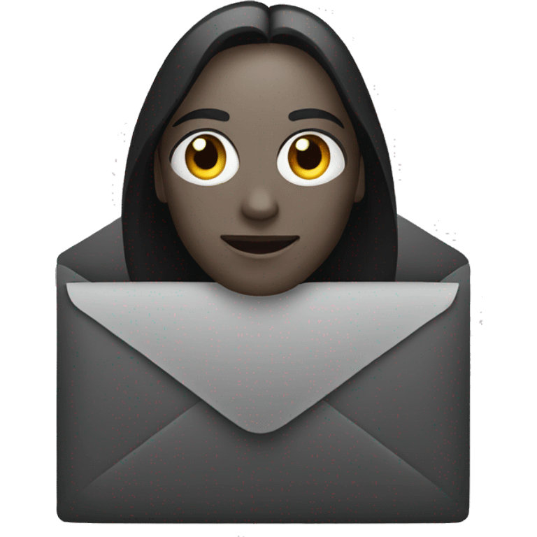 an email but black emoji