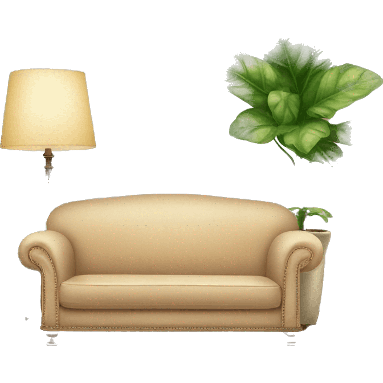 couch with a plant and a lamp emoji