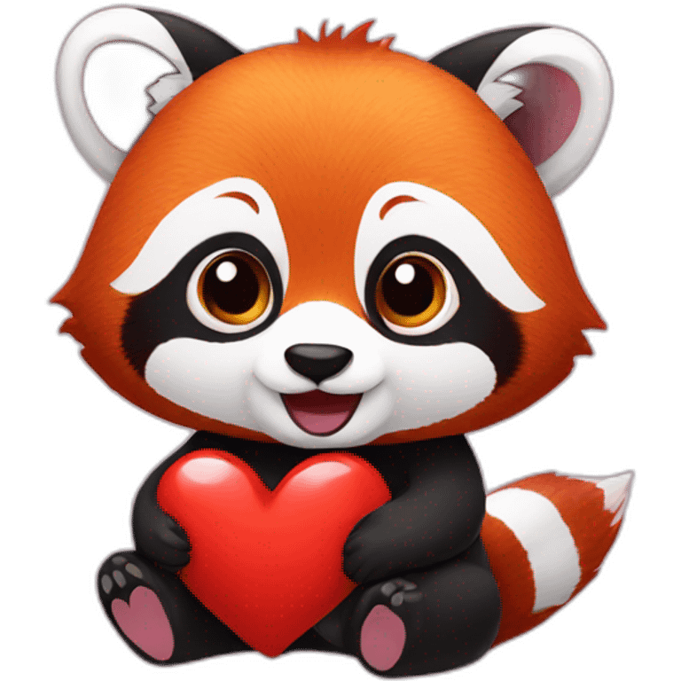 Red Panda with heart emoji