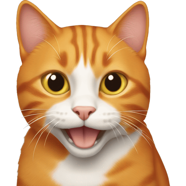 Orange cat smiling saying I love you Georgia  emoji