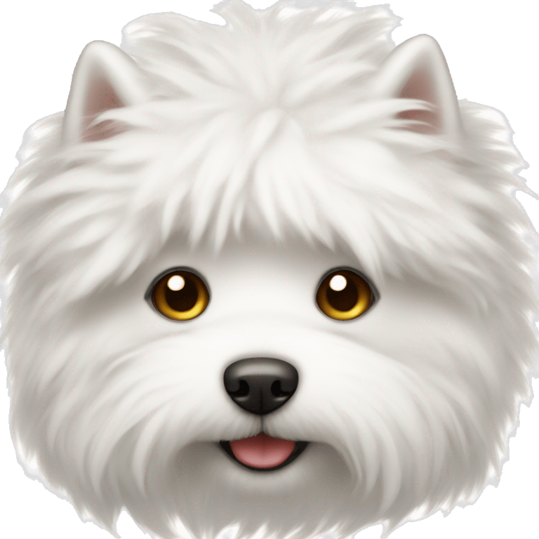 cute little white fluffy dog  emoji