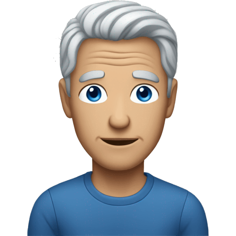 Mature man with gray hair and blue eyes emoji