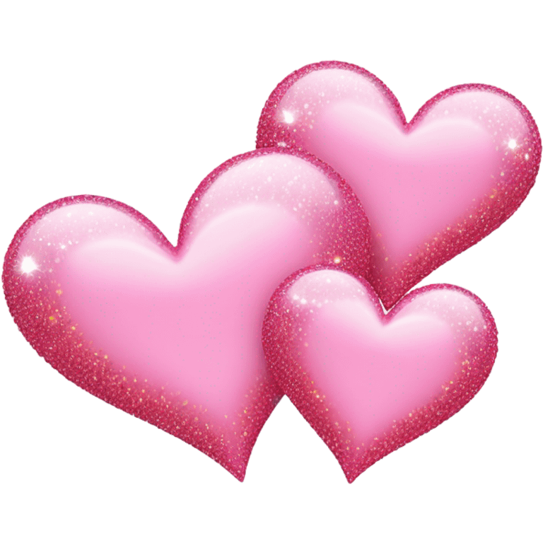 Three light pink hearts one smaller than the other with sparkles  emoji